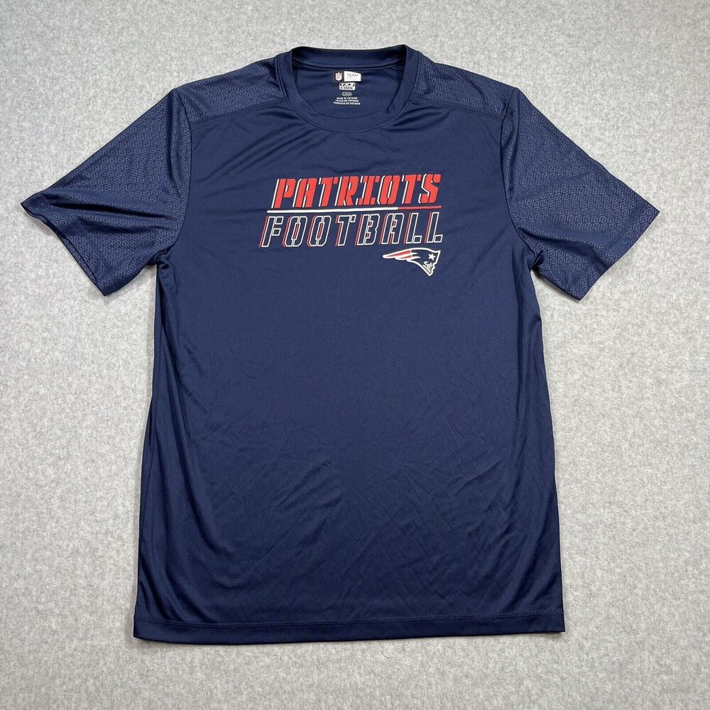New England Patriots Shirt Mens Large Navy TX3 Cool NFL Team Apparel Logo